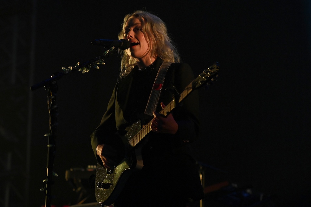 GLASTONBURY, ENGLAND - JUNE 24: Phoebe Bridgers performs on the John Peel Stage during day three of Glastonbury Festival at Worthy Farm, Pilton on June 24, 2022 in Glastonbury, England.  (Photo by Kate Green/Getty Images)