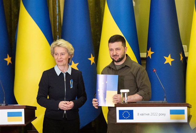 Archive - The President of the European Commission, Ursula von der Leyen, and the President of Ukraine, Volodimir Zelensky