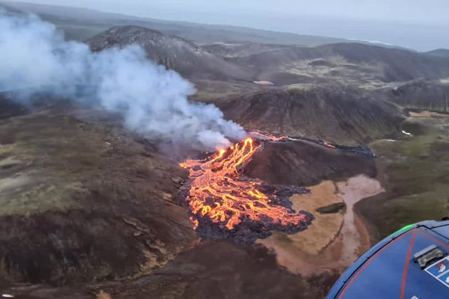 File - Eruption of the Fagradalsfjall volcano near the Icelandic capital Reykjavik.