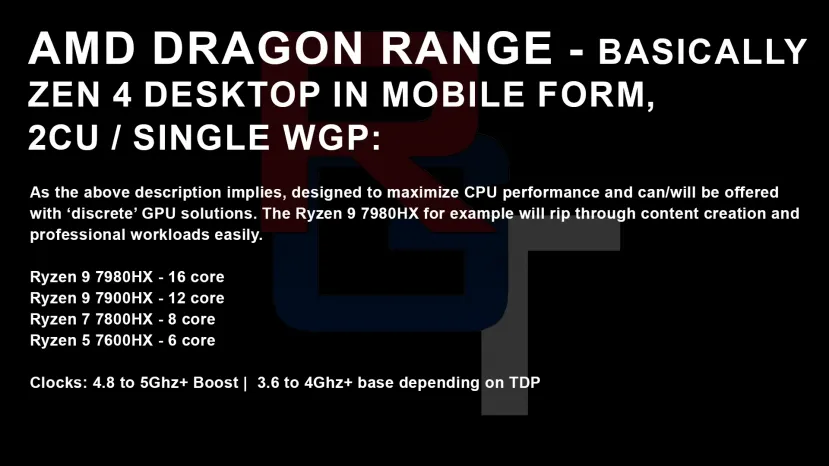 Geeknetic The AMD Dragon Range will initially have 4 references of up to 16 cores 1