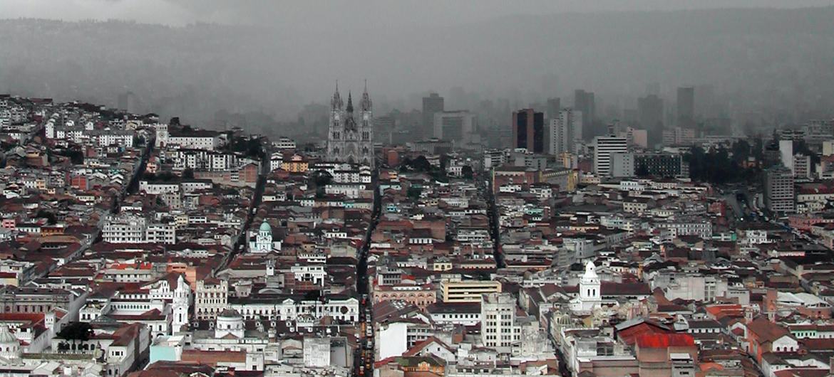 Panoramic view of Quito, the capital of Ecuador