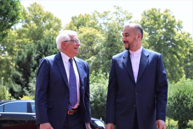 Archive - The High Representative of the European Union for Foreign Policy, Josep Borrell, together with the Iranian Foreign Minister, Hosein Amirabdolahian, during a visit to Tehran