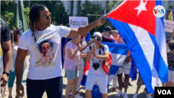 Cubans in Spain commemorated the first anniversary of the July 11 protests in Cuba, on Sunday, July 10, 2022.