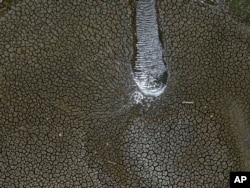 A view of the La Boca reservoir, which supplies water to the northern city of Monterrey, is almost dry.  Mexico, on July 9, 2022.