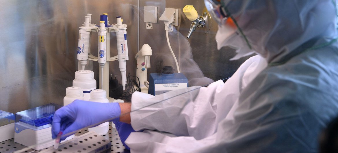 A scientist works in a research laboratory.