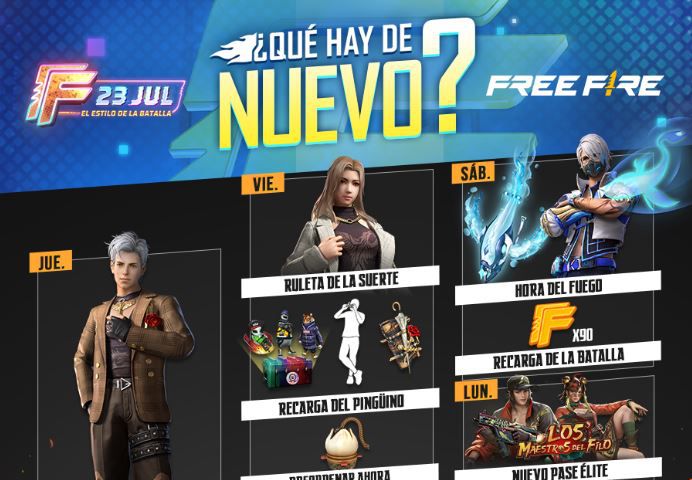 Free Fire: weekly agenda rewards from July 28 to August 2