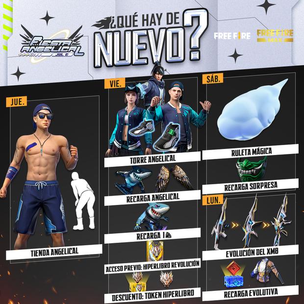 Free Fire: weekly agenda rewards from July 7 to 11, 2022 to claim free skins.  (Photo: Garena)