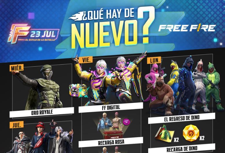 Free Fire will have all these events on the weekly agenda from July 20 to 26, 2022