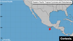 Hurricane Bonnie moves along the coast of Mexico, on Monday, July 4, 2022. Photo: National Hurricane Center