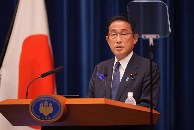 14 July 2022, Japan, Tokyo: Japanese Prime Minister Fumio Kishida delivers a speech at his official residence in Tokyo.  Photo: Pool/ZUMA Press Wire/dpa