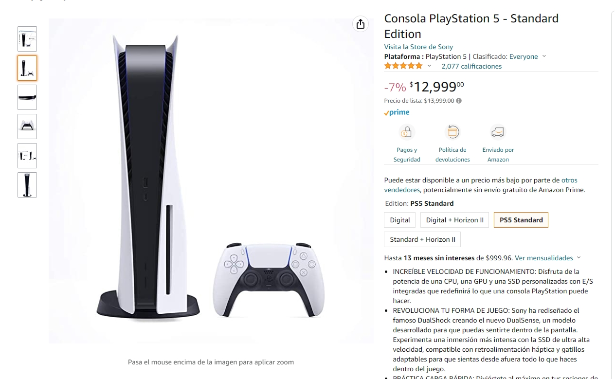 Offer: the PlayStation 5 is available at a discount on Amazon Mexico;  save $1000 MXN