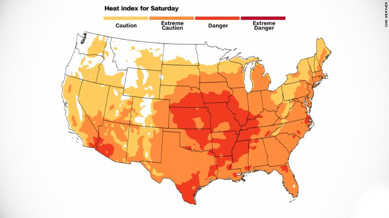 Oppressive heat will hit much of the US this weekend