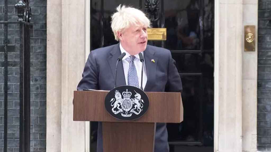 Boris Johnson, during his appearance.