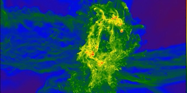 A supercomputer simulation of the birth of a primordial quasar