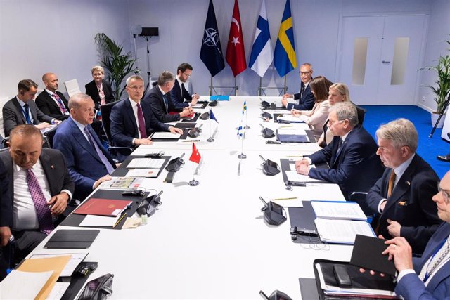 Meeting between leaders of Turkey, Sweden and Finland during the NATO summit in Madrid