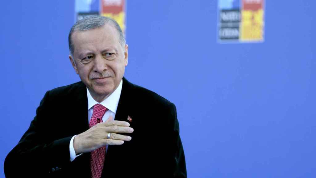 Turkish President Recep Tayyip Erdogan during the NATO summit in Madrid.