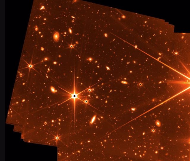 This Fine Guidance Sensor test image was acquired in parallel with NIRCam images of the star HD147980 over an eight-day period in early May.