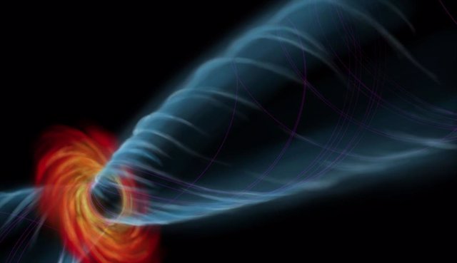 Illustration of the new observations of the black hole at the center of M87