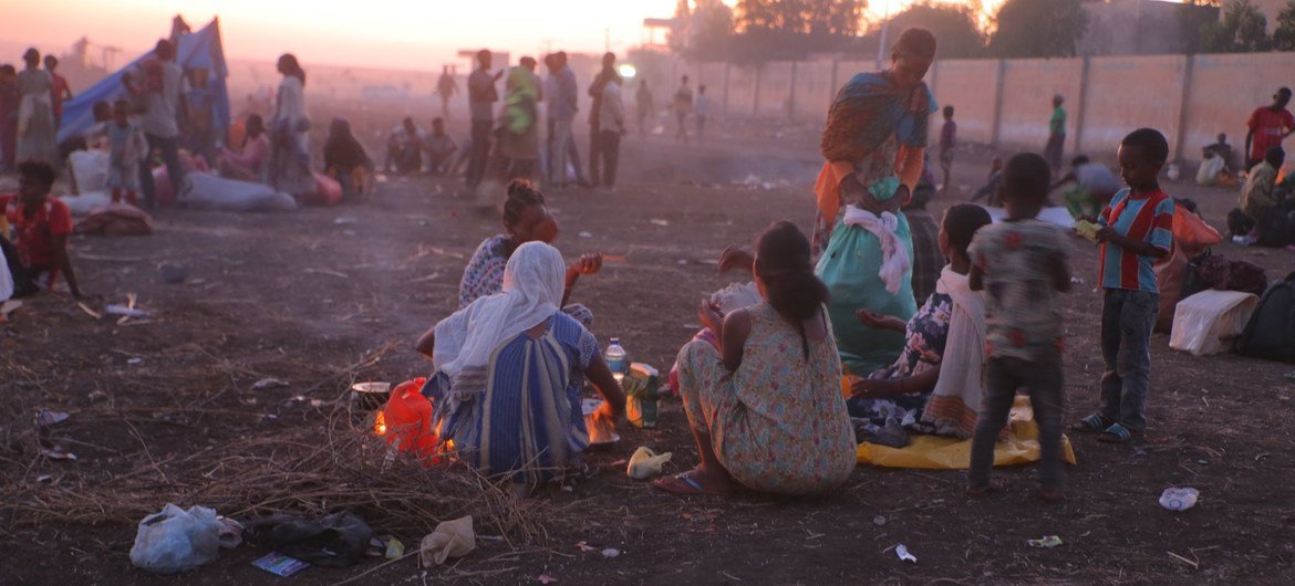 Thousands of Ethiopians flee fighting in the Tigray region.