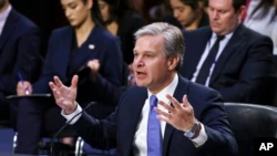 FBI Director Christopher Wray testifies at a Senate Judiciary Committee oversight hearing on Capitol Hill in Washington on August 4, 2022.