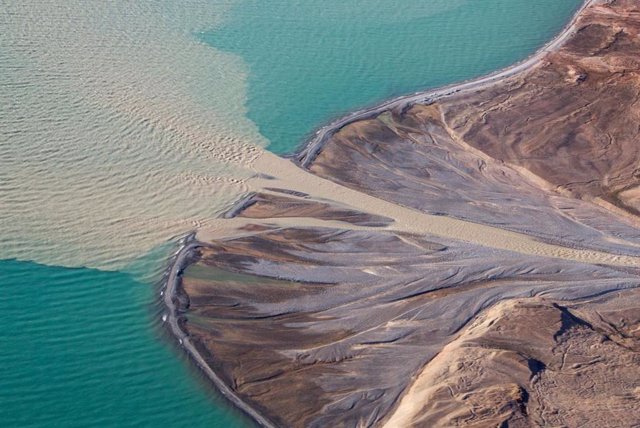 Sediment reaches the sea in a Greenland delta