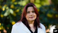 Journalist Claudia Julieta Duque poses for a portrait in Bogotá, Colombia, on Friday, July 29, 2022.