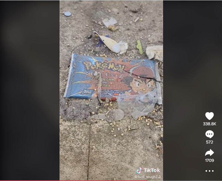 Old Pokémon cards found in construction debris