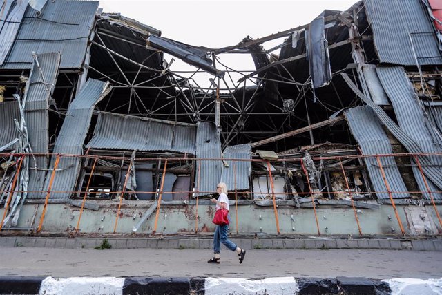 Destroyed building in Kharkiv