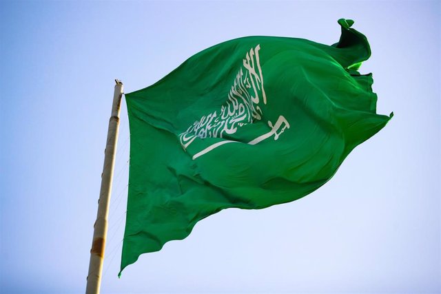 File - illustration, flag of Saudi Arabia during the 2022 Diriyah ePrix, 1st and 2nd round of the 2022 Formula E World Championship, on the Riyadh Street Circuit from January 28 to 30, in Riyadh, Saudi Arabia - Photo Antonin Vincent / DPPI