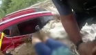 This is how they rescued a woman from her car during a flood