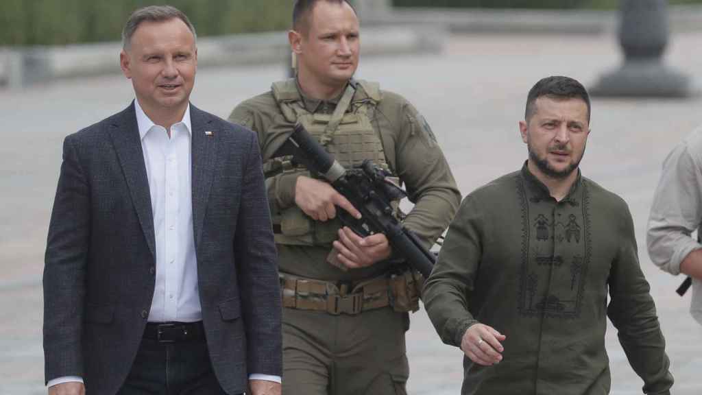 Volodímir Zelenski and his Polish counterpart, Andrzej Duda, this Tuesday in kyiv.