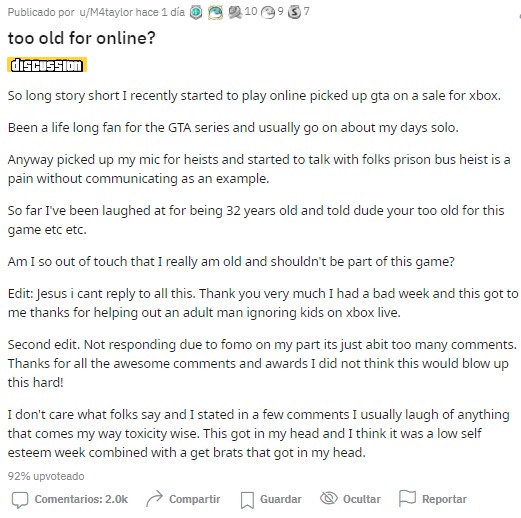 "And you are old" GTA Online users make fun of 32-year-old player