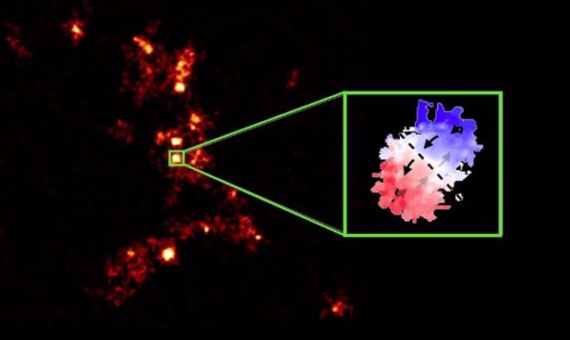 The massive, hyperluminous galaxy W0410-0913 and its surroundings, seen 12 billion years back in time.