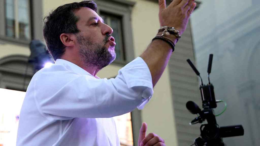 Matteo Salvini, leader of the Northern League, at the closing election on Sunday.