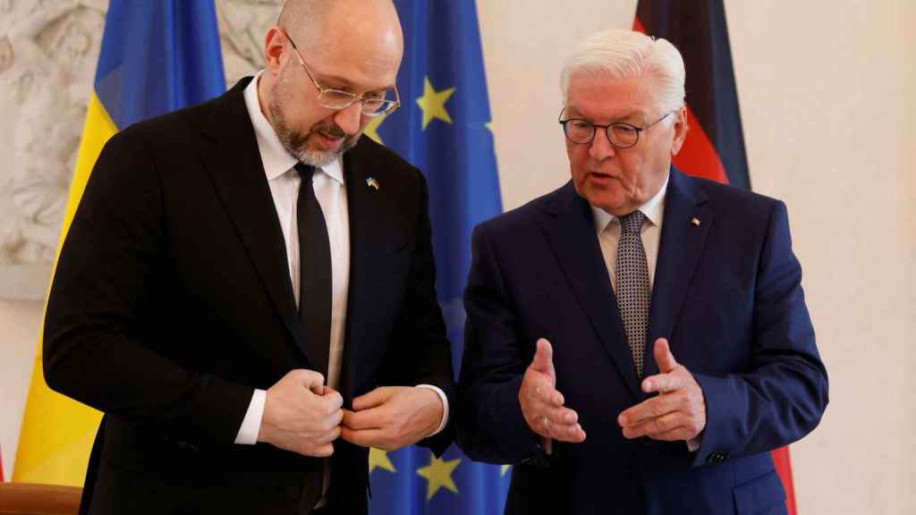 The Prime Minister of Ukraine, Denys Schymbal, together with the President of Germany, Frank-Walter Steinmeier, this past Sunday in the German capital.