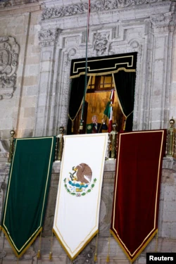 Mexico's President Andres Manuel Lopez Obrador speaks during the ceremony to commemorate Mexico's Independence, at the National Palace in Mexico City, Mexico, September 15, 2022. REUTERS/Raquel Cunha