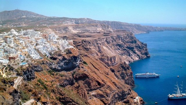 The Greek island of Santorini, traditionally known as Thera, experienced one of the largest volcanic eruptions of the Holocene epoch, most likely between 1609 and 1560 BC.