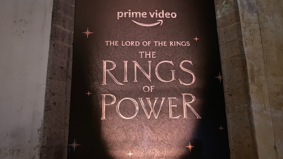 Promotional poster shown at the premiere in Mexico City of "The Lord of the Rings: The Rings of Power".