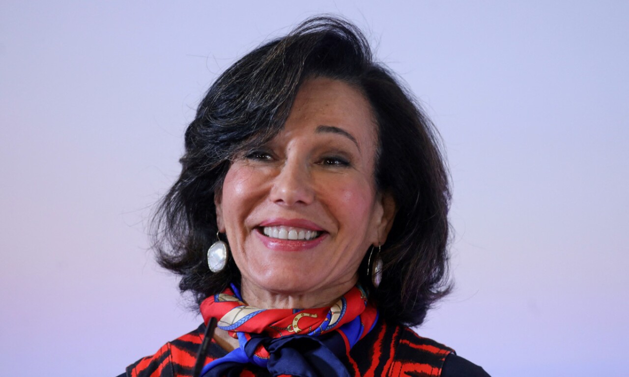 Ana Botín, head of Santander, arrives at the direction of the IIF