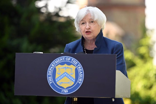 File - US Treasury Secretary Janet Yellen in Koenigswinter, Germany