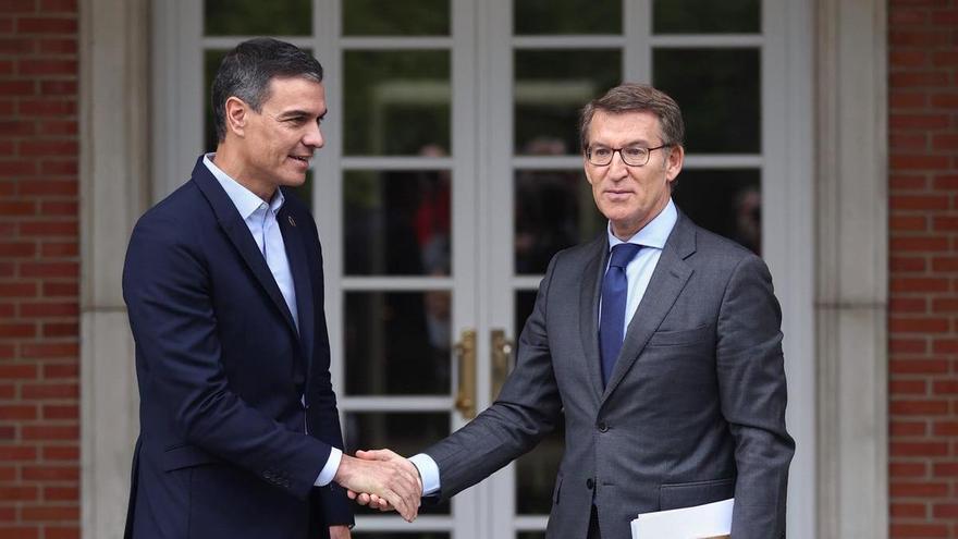 Sánchez and Feijóo meet this Monday to address the situation of the Judiciary before the resignation of Lesmes