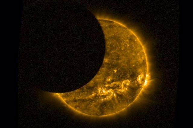 Partial solar eclipse seen by Proba-2