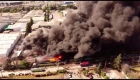 Imposing fire of a plastics factory in Chile, from the sky