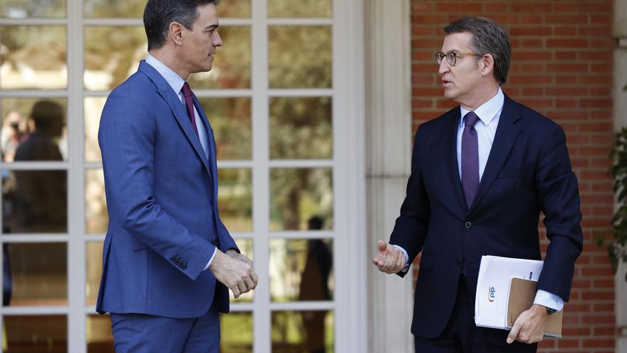 Sánchez and Feijóo meet this Monday to address the situation of the Judiciary before the resignation of Lesmes