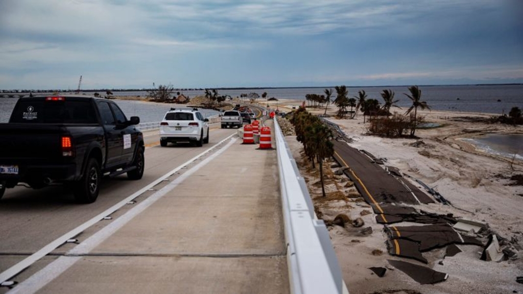 The elevated road that connects Sanibel Island with Florida reopens