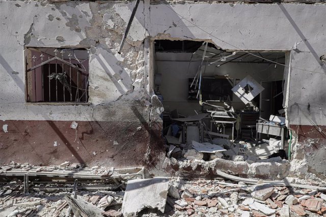 Archive - 13 June 2021, Syria, Afrin: A general view of the damage at al-Shifaa Hospital in Syria's northern town of Afrin, which is controlled by Turkish-backed rebels, a day after it was reportedly targeted, along with neighboring residential areas , bye