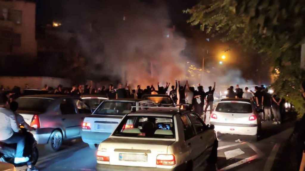 Demonstration in the center of Tehran.