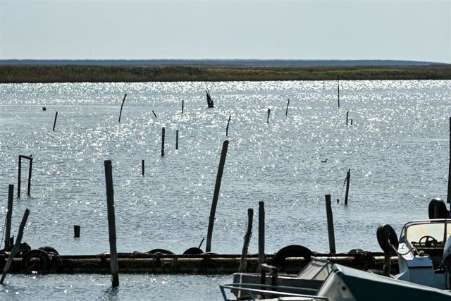 Arabat headland, separating the Sivash lagoons from the Sea of ​​Azov, in the Kherson region of Ukraine