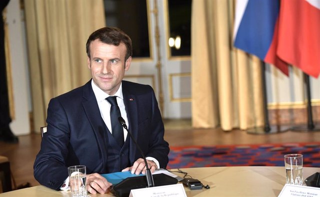 File - File image of French President Emmanuel Macron.