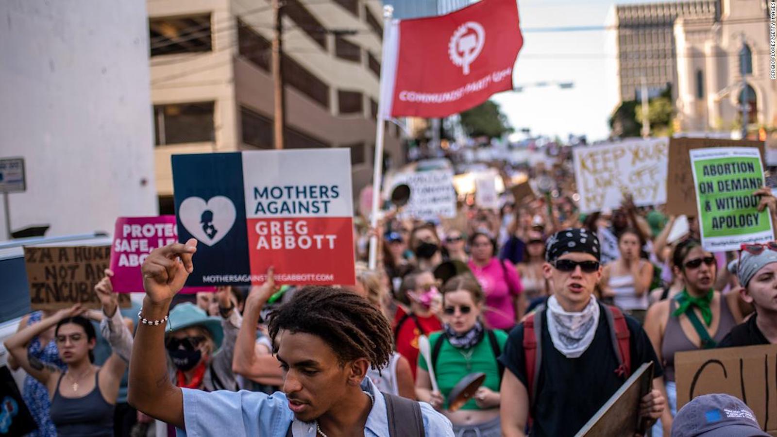 Demonstration in favor of the right to abortion in Texas, USA.